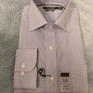 Ralph Lauren NWT blue striped button shirt size L